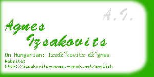 agnes izsakovits business card